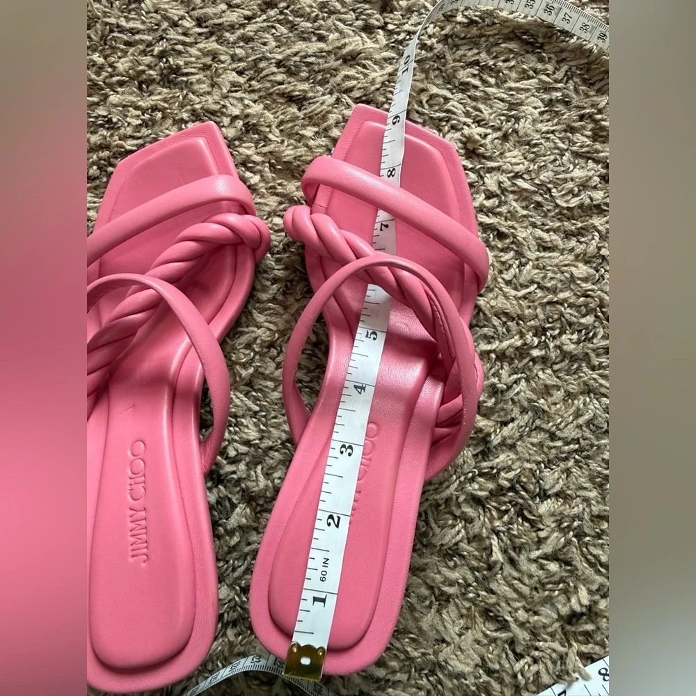 New ✨ Jimmy Choo Leather Braided Heels Slides - Picture 6 of 8